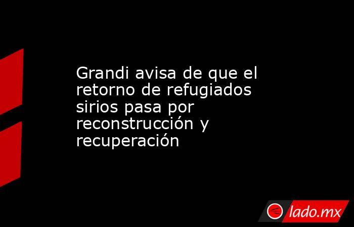 Grandi avisa de que el retorno de refugiados sirios pasa por reconstrucción y recuperación. Noticias en tiempo real