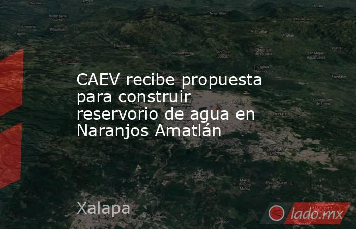 CAEV recibe propuesta para construir reservorio de agua en Naranjos Amatlán. Noticias en tiempo real