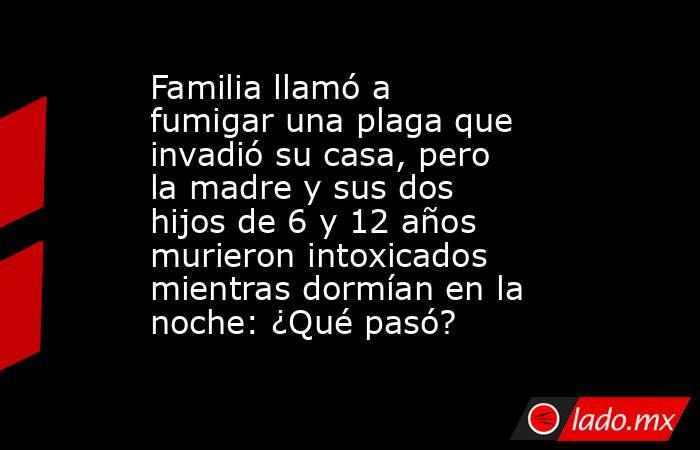Familia llamó a fumigar una plaga que invadió su casa, pero la madre y sus dos hijos de 6 y 12 años murieron intoxicados mientras dormían en la noche: ¿Qué pasó?. Noticias en tiempo real