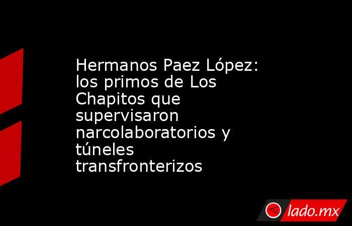 Hermanos Paez López: los primos de Los Chapitos que supervisaron narcolaboratorios y túneles transfronterizos. Noticias en tiempo real