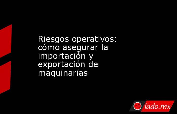 Riesgos operativos: cómo asegurar la importación y exportación de maquinarias. Noticias en tiempo real