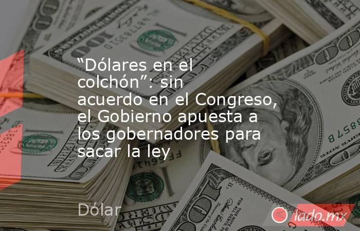 “Dólares en el colchón”: sin acuerdo en el Congreso, el Gobierno apuesta a los gobernadores para sacar la ley. Noticias en tiempo real