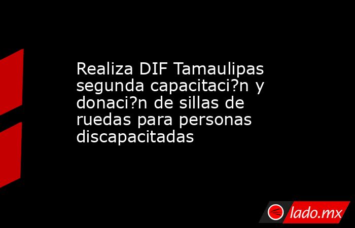 Realiza DIF Tamaulipas segunda capacitaci?n y donaci?n de sillas de ruedas para personas discapacitadas. Noticias en tiempo real