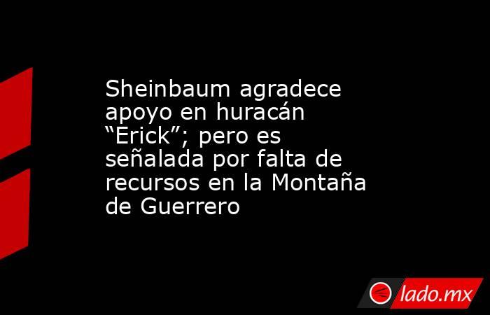 Sheinbaum agradece apoyo en huracán “Erick”; pero es señalada por falta de recursos en la Montaña de Guerrero. Noticias en tiempo real