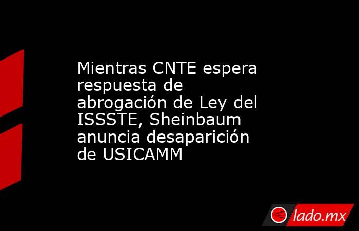 Mientras CNTE espera respuesta de abrogación de Ley del ISSSTE, Sheinbaum anuncia desaparición de USICAMM. Noticias en tiempo real