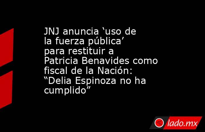 JNJ anuncia ‘uso de la fuerza pública’ para restituir a Patricia Benavides como fiscal de la Nación: “Delia Espinoza no ha cumplido”. Noticias en tiempo real