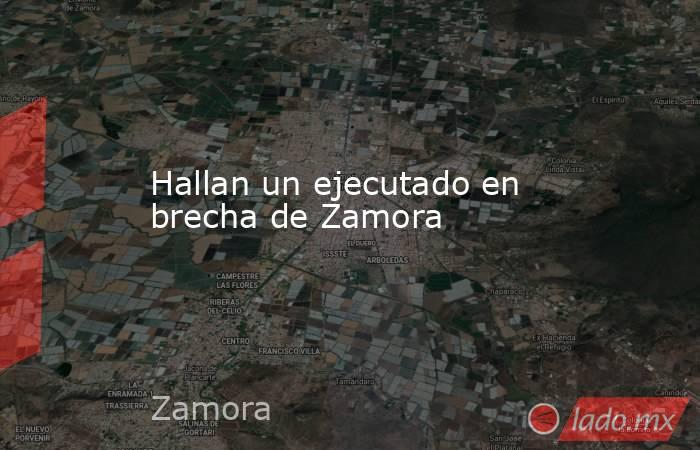 Hallan un ejecutado en brecha de Zamora. Noticias en tiempo real