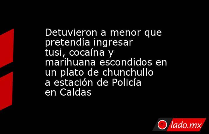 Detuvieron a menor que pretendía ingresar tusi, cocaína y marihuana escondidos en un plato de chunchullo a estación de Policía en Caldas. Noticias en tiempo real
