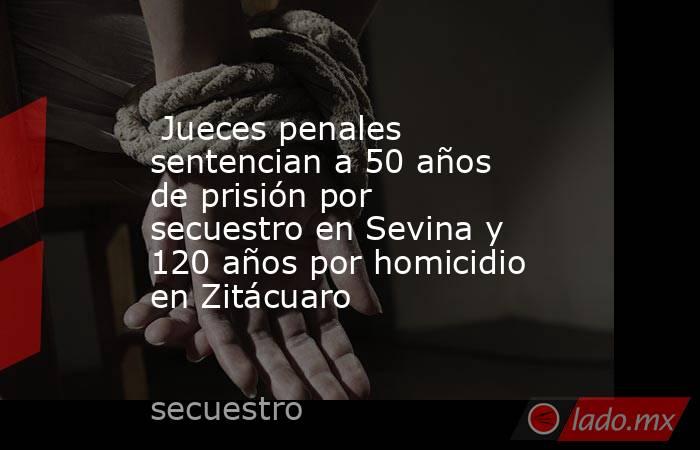  Jueces penales sentencian a 50 años de prisión por secuestro en Sevina y 120 años por homicidio en Zitácuaro. Noticias en tiempo real