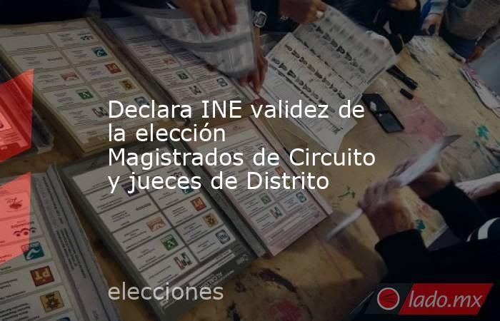 Declara INE validez de la elección Magistrados de Circuito y jueces de Distrito. Noticias en tiempo real
