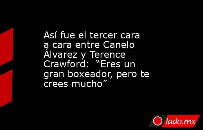 Así fue el tercer cara a cara entre Canelo Álvarez y Terence Crawford:  “Eres un gran boxeador, pero te crees mucho”. Noticias en tiempo real