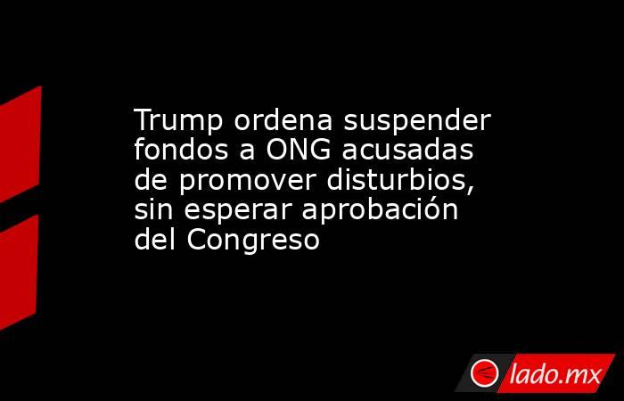 Trump ordena suspender fondos a ONG acusadas de promover disturbios, sin esperar aprobación del Congreso. Noticias en tiempo real