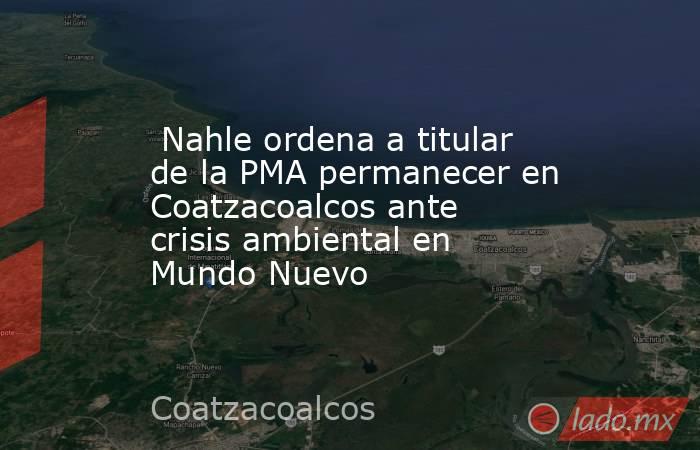  Nahle ordena a titular de la PMA permanecer en Coatzacoalcos ante crisis ambiental en Mundo Nuevo. Noticias en tiempo real