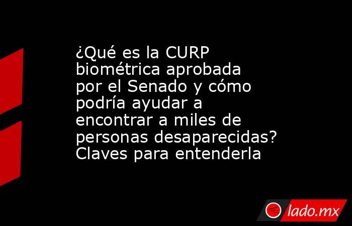 ¿Qué es la CURP biométrica aprobada por el Senado y cómo podría ayudar a encontrar a miles de personas desaparecidas? Claves para entenderla. Noticias en tiempo real
