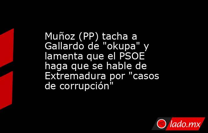 Muñoz (PP) tacha a Gallardo de 