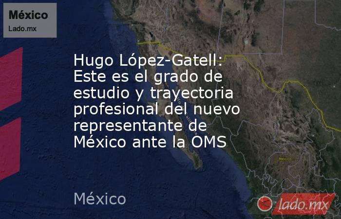 Hugo López-Gatell: Este es el grado de estudio y trayectoria profesional del nuevo representante de México ante la OMS. Noticias en tiempo real