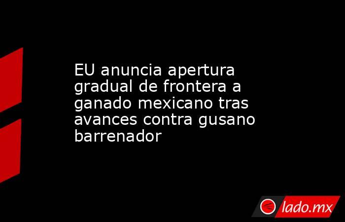 EU anuncia apertura gradual de frontera a ganado mexicano tras avances contra gusano barrenador. Noticias en tiempo real