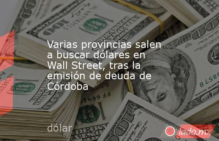Varias provincias salen a buscar dólares en Wall Street, tras la emisión de deuda de Córdoba. Noticias en tiempo real