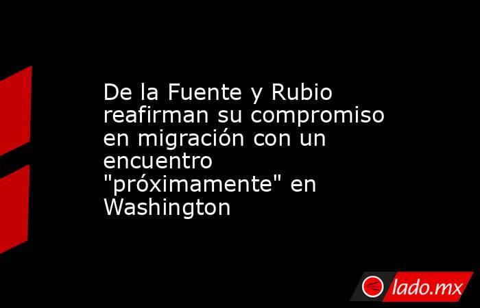 De la Fuente y Rubio reafirman su compromiso en migración con un encuentro 