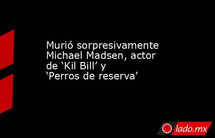 Murió sorpresivamente Michael Madsen, actor de ‘Kil Bill’ y ‘Perros de reserva’. Noticias en tiempo real