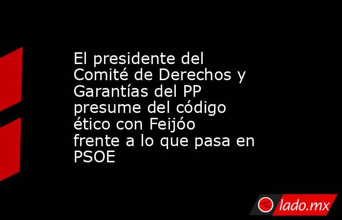 El presidente del Comité de Derechos y Garantías del PP presume del código ético con Feijóo frente a lo que pasa en PSOE. Noticias en tiempo real