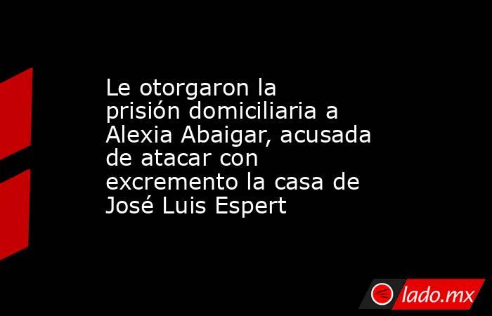 Le otorgaron la prisión domiciliaria a Alexia Abaigar, acusada de atacar con excremento la casa de José Luis Espert . Noticias en tiempo real