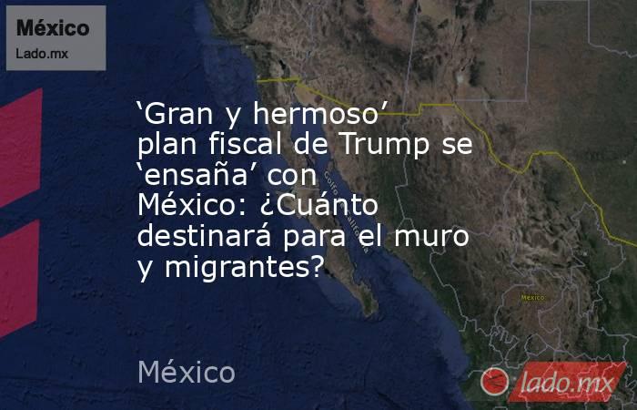 ‘Gran y hermoso’ plan fiscal de Trump se ‘ensaña’ con México: ¿Cuánto destinará para el muro y migrantes?. Noticias en tiempo real