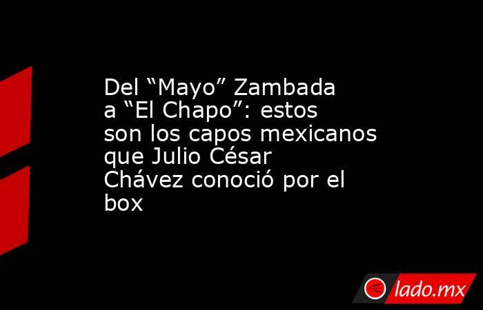 Del “Mayo” Zambada a “El Chapo”: estos son los capos mexicanos que Julio César Chávez conoció por el box. Noticias en tiempo real