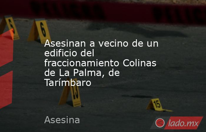 Asesinan a vecino de un edificio del fraccionamiento Colinas de La Palma, de Tarímbaro. Noticias en tiempo real