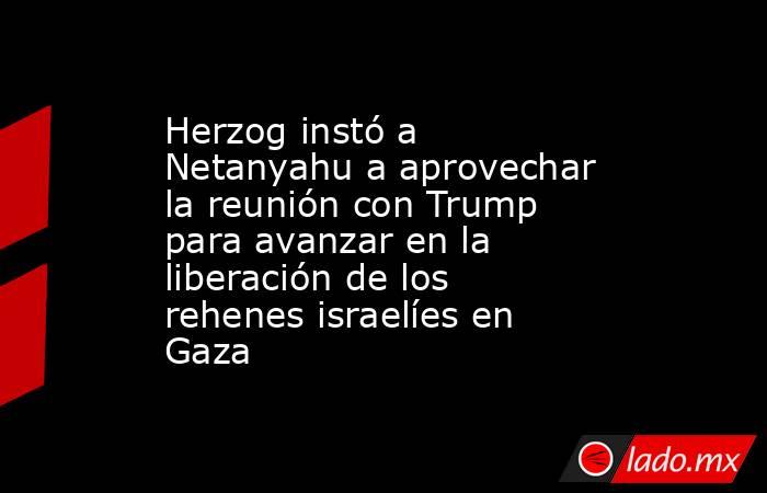 Herzog instó a Netanyahu a aprovechar la reunión con Trump para avanzar en la liberación de los rehenes israelíes en Gaza. Noticias en tiempo real