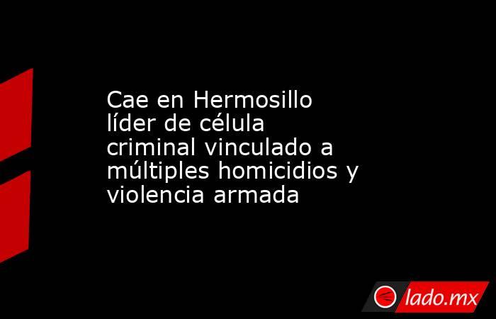 Cae en Hermosillo líder de célula criminal vinculado a múltiples homicidios y violencia armada. Noticias en tiempo real
