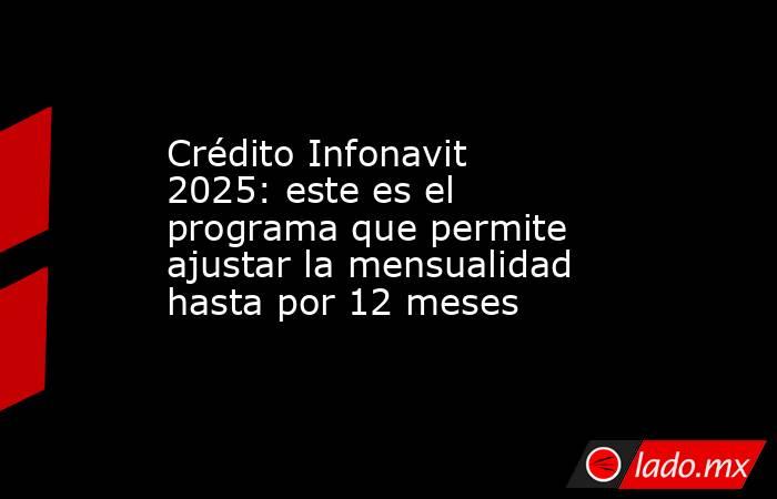 Crédito Infonavit 2025: este es el programa que permite ajustar la mensualidad hasta por 12 meses . Noticias en tiempo real