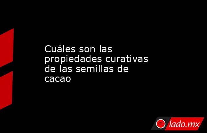 Cuáles son las propiedades curativas de las semillas de cacao . Noticias en tiempo real