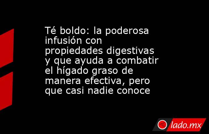 Té boldo: la poderosa infusión con propiedades digestivas y que ayuda a combatir el hígado graso de manera efectiva, pero que casi nadie conoce  . Noticias en tiempo real