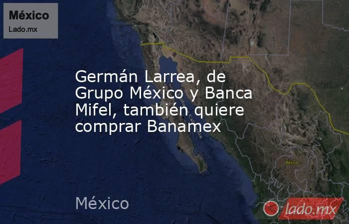 Germán Larrea, de Grupo México y Banca Mifel, también quiere comprar Banamex. Noticias en tiempo real
