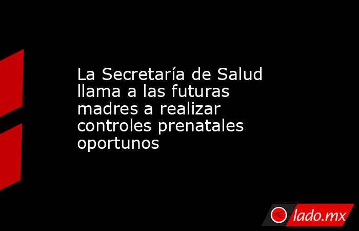 La Secretaría de Salud llama a las futuras madres a realizar controles prenatales oportunos. Noticias en tiempo real