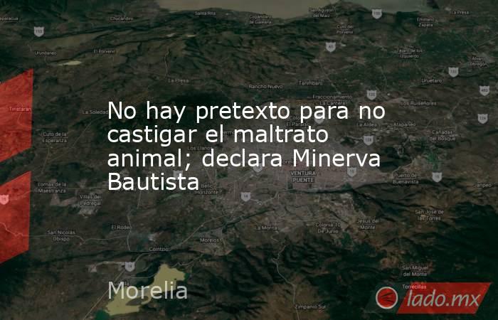 No hay pretexto para no castigar el maltrato animal; declara Minerva Bautista. Noticias en tiempo real