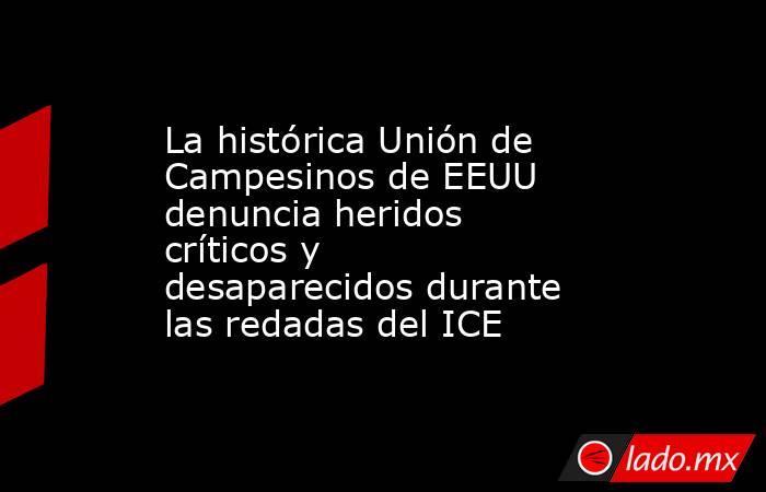 La histórica Unión de Campesinos de EEUU denuncia heridos críticos y desaparecidos durante las redadas del ICE. Noticias en tiempo real