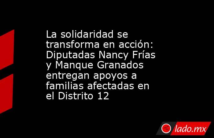 La solidaridad se transforma en acción: Diputadas Nancy Frías y Manque Granados entregan apoyos a familias afectadas en el Distrito 12. Noticias en tiempo real