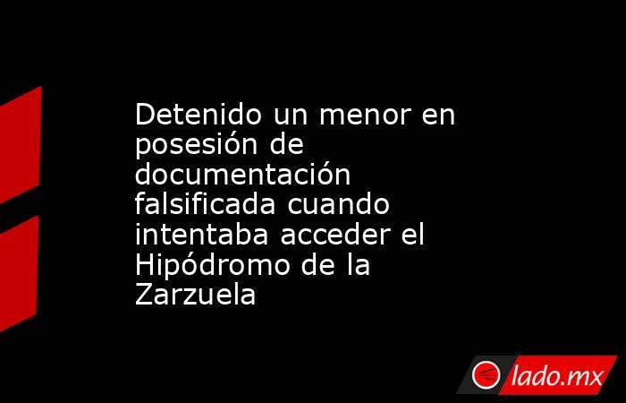 Detenido un menor en posesión de documentación falsificada cuando intentaba acceder el Hipódromo de la Zarzuela. Noticias en tiempo real