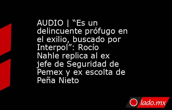 AUDIO | “Es un delincuente prófugo en el exilio, buscado por Interpol”: Rocío Nahle replica al ex jefe de Seguridad de Pemex y ex escolta de Peña Nieto. Noticias en tiempo real