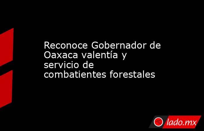 Reconoce Gobernador de Oaxaca valentía y servicio de combatientes forestales. Noticias en tiempo real