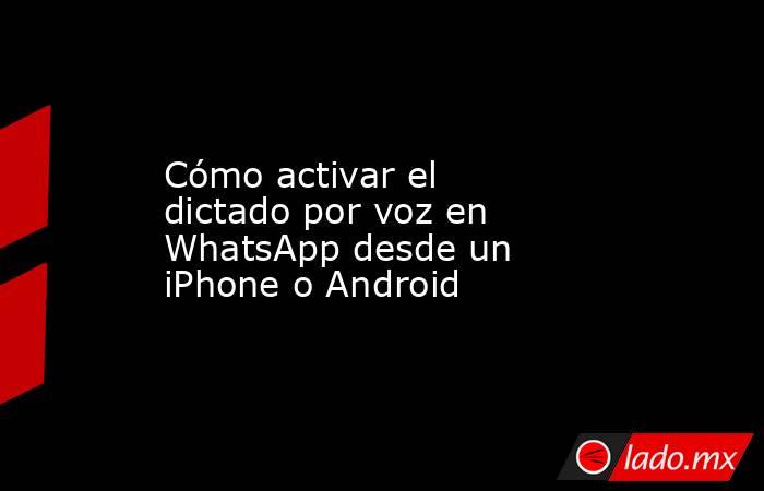 Cómo activar el dictado por voz en WhatsApp desde un iPhone o Android. Noticias en tiempo real