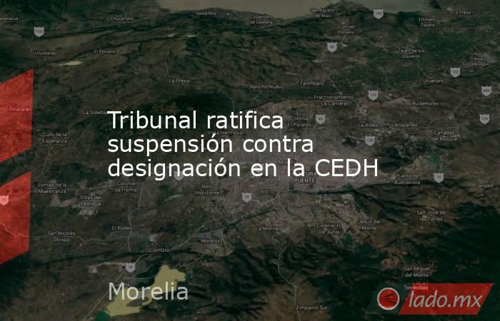 Tribunal ratifica suspensión contra designación en la CEDH. Noticias en tiempo real