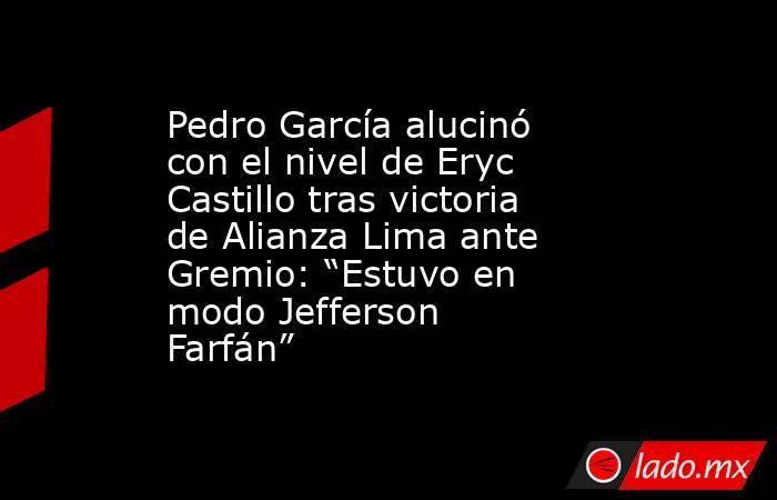 Pedro García alucinó con el nivel de Eryc Castillo tras victoria de Alianza Lima ante Gremio: “Estuvo en modo Jefferson Farfán”. Noticias en tiempo real