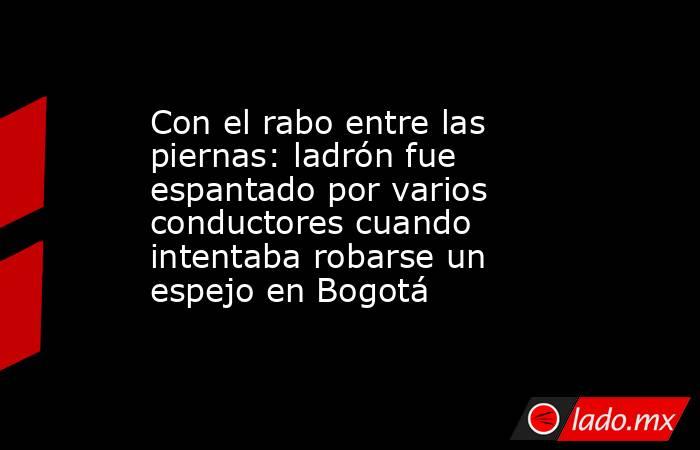 Con el rabo entre las piernas: ladrón fue espantado por varios conductores cuando intentaba robarse un espejo en Bogotá. Noticias en tiempo real