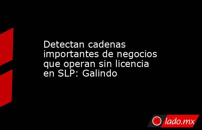 Detectan cadenas importantes de negocios que operan sin licencia en SLP: Galindo. Noticias en tiempo real