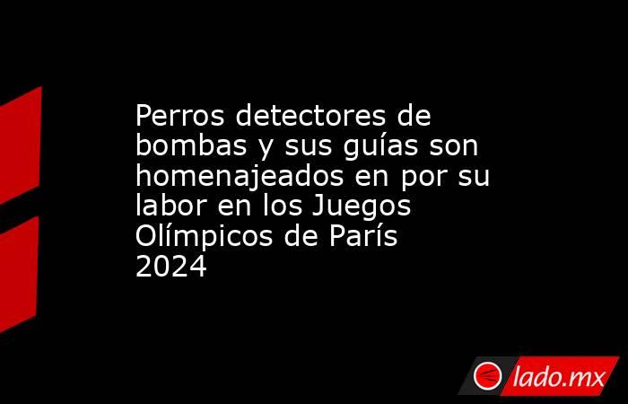Perros detectores de bombas y sus guías son homenajeados en por su labor en los Juegos Olímpicos de París 2024. Noticias en tiempo real