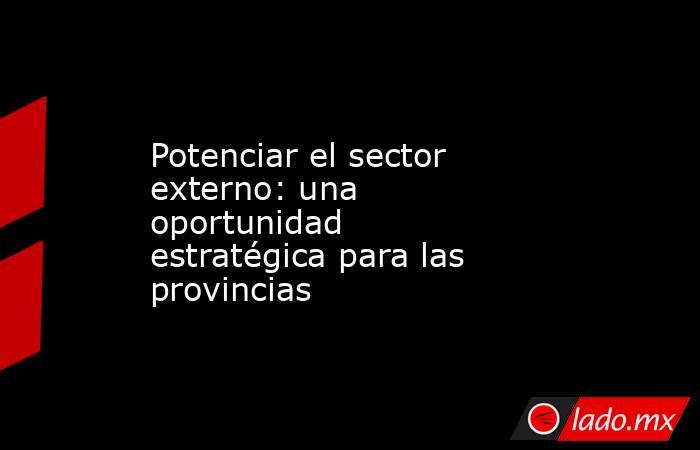 Potenciar el sector externo: una oportunidad estratégica para las provincias. Noticias en tiempo real