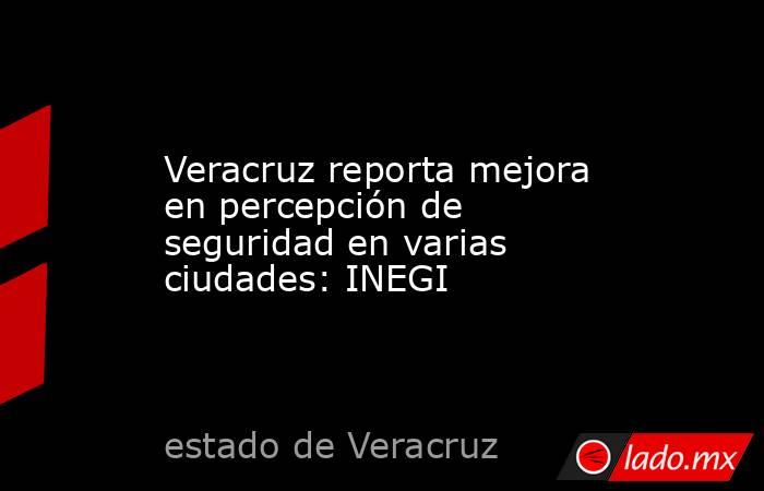 Veracruz reporta mejora en percepción de seguridad en varias ciudades: INEGI. Noticias en tiempo real